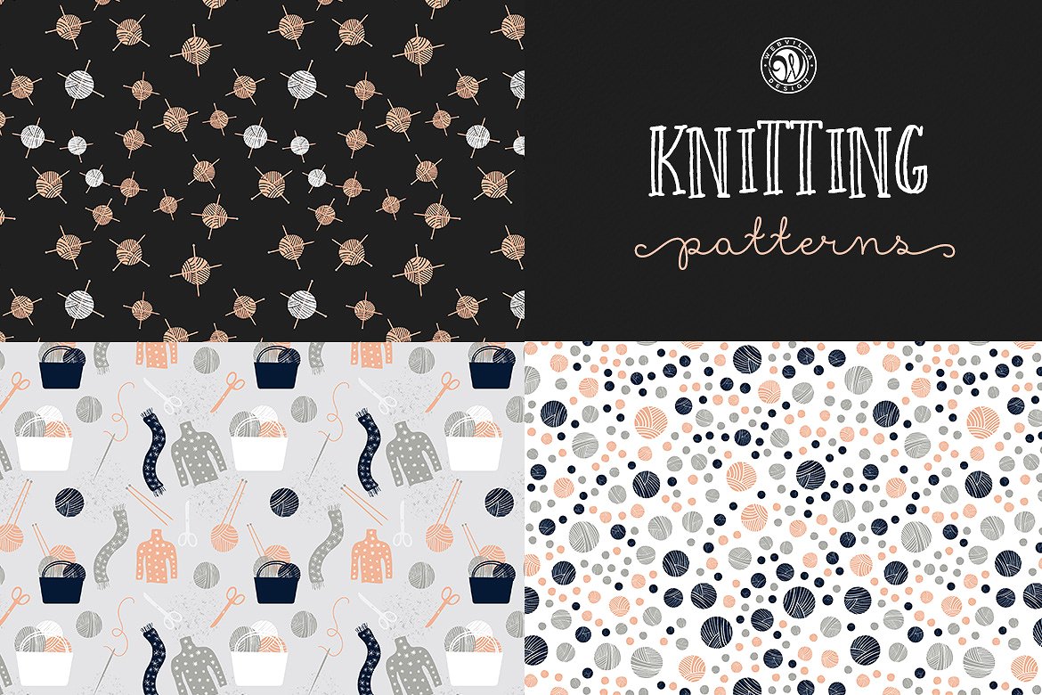 针织图案设计背景Knitting Patterns # 10