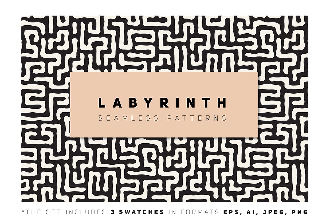 抽象图案无缝背景Labyrinth Seamless Pat