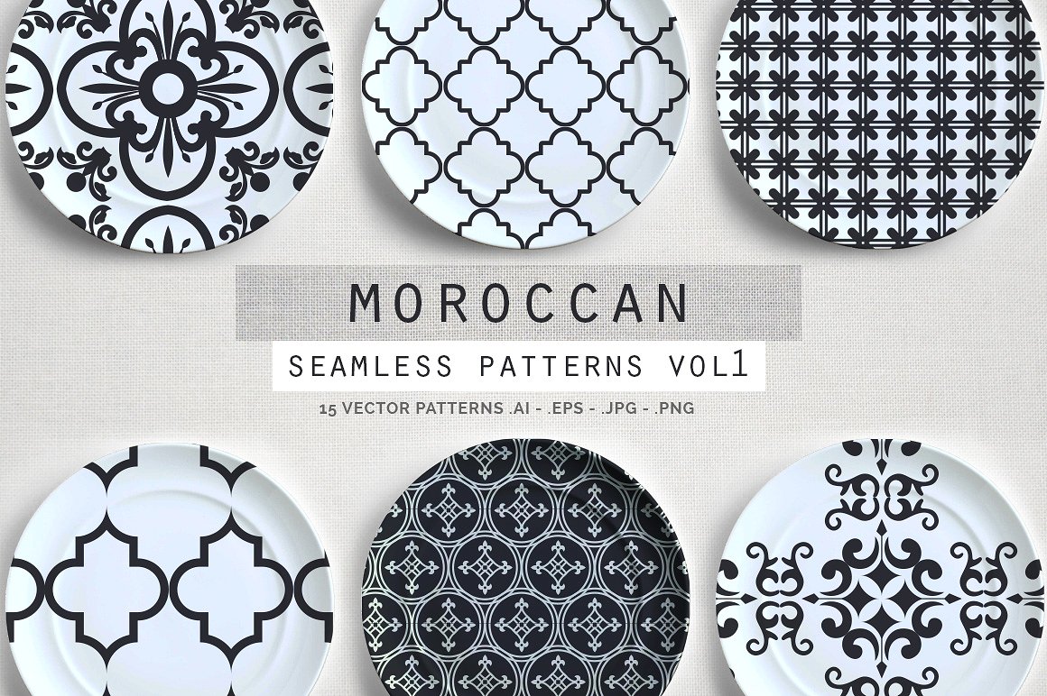 摩洛哥风格抽象图案无缝背景Moroccan Style Pa