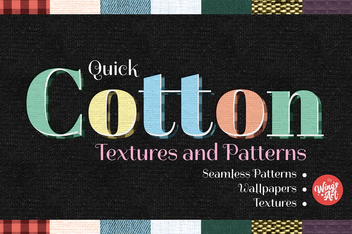 棉织物纹理设计素材Cotton Textures and P