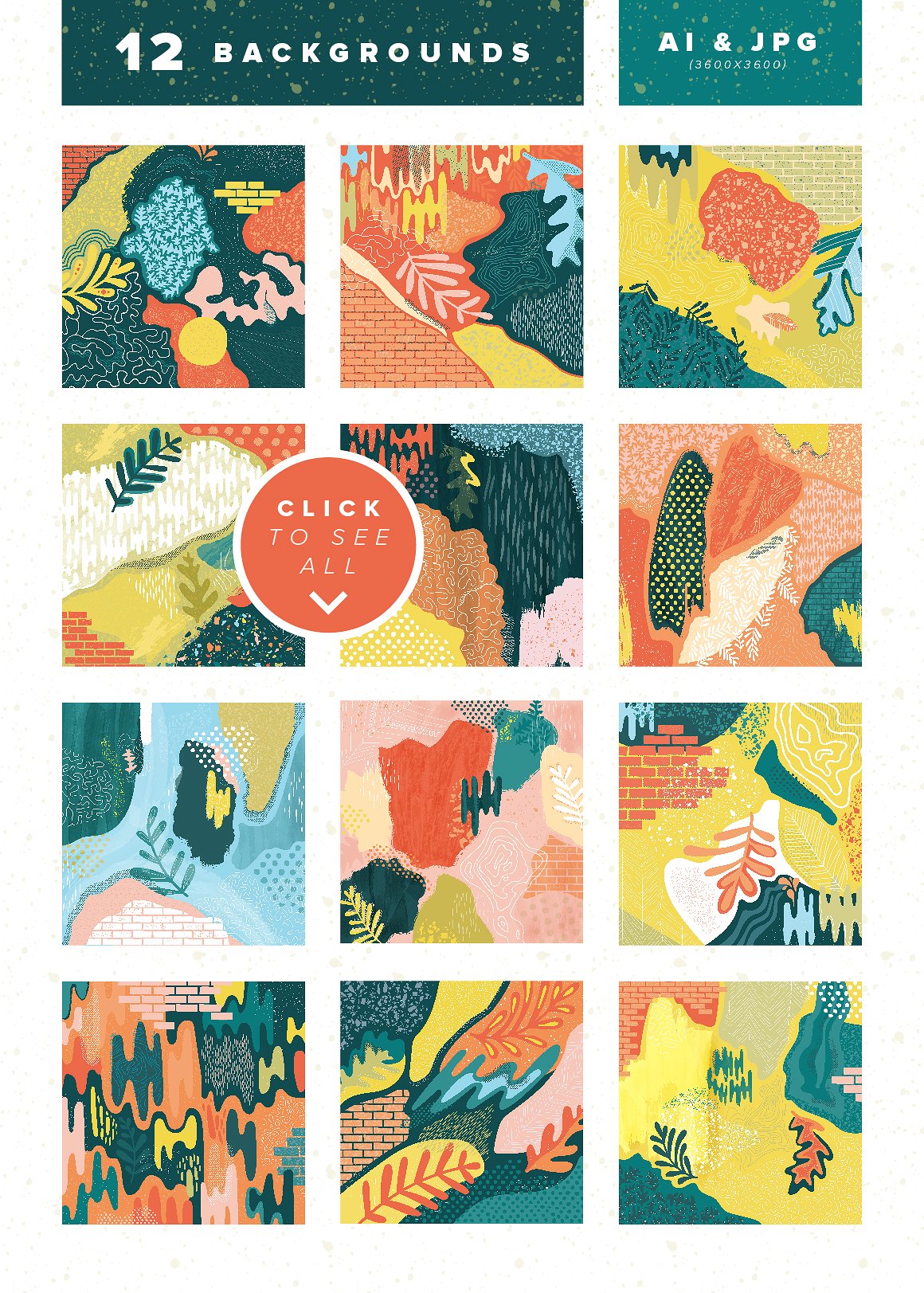 抽象图案设计素材Collage Art Patterns