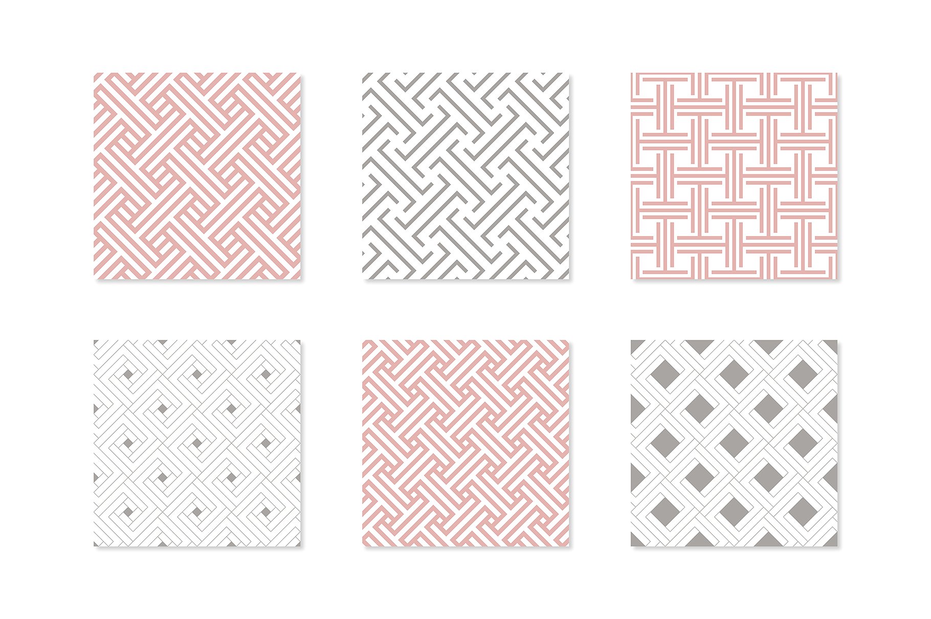 几何无缝拼接图案矢量设计素材 Square Collecti
