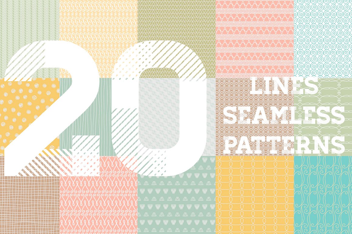 几何图案无缝背景Lines Patterns Pro #95