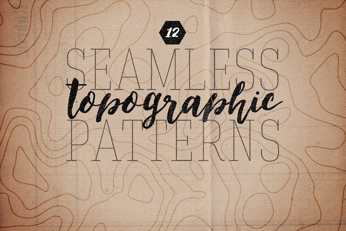 线条地形图设计素材Seamless Topographic