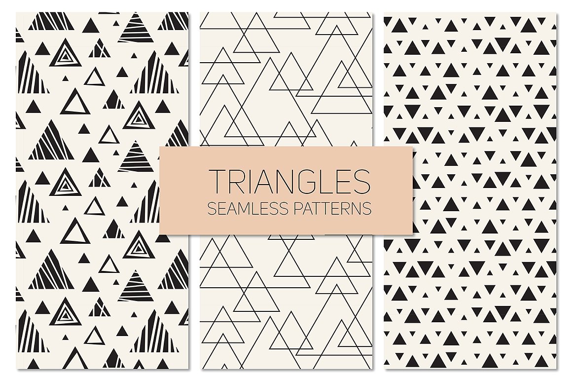 几何图案无缝背景Triangles. Seamless Pa