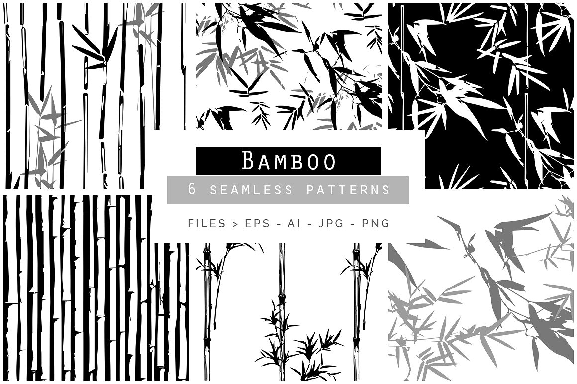 水墨竹背景Japanese Bamboo Patterns