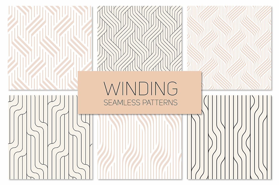 线条纹理无缝背景Winding Seamless Patte