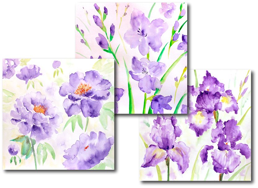 手绘水彩花卉图案无缝背景Watercolor Pattern