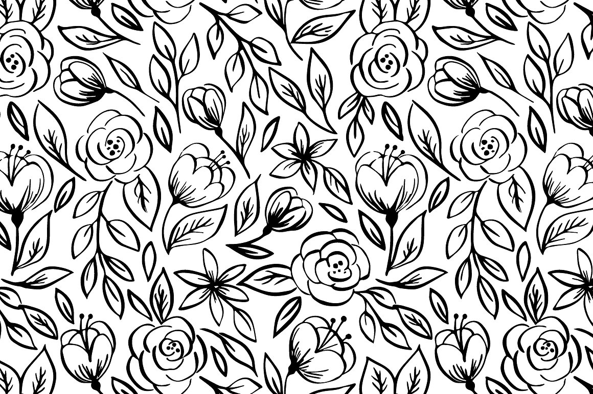玫瑰图案无缝背景Floral pattern. Roses
