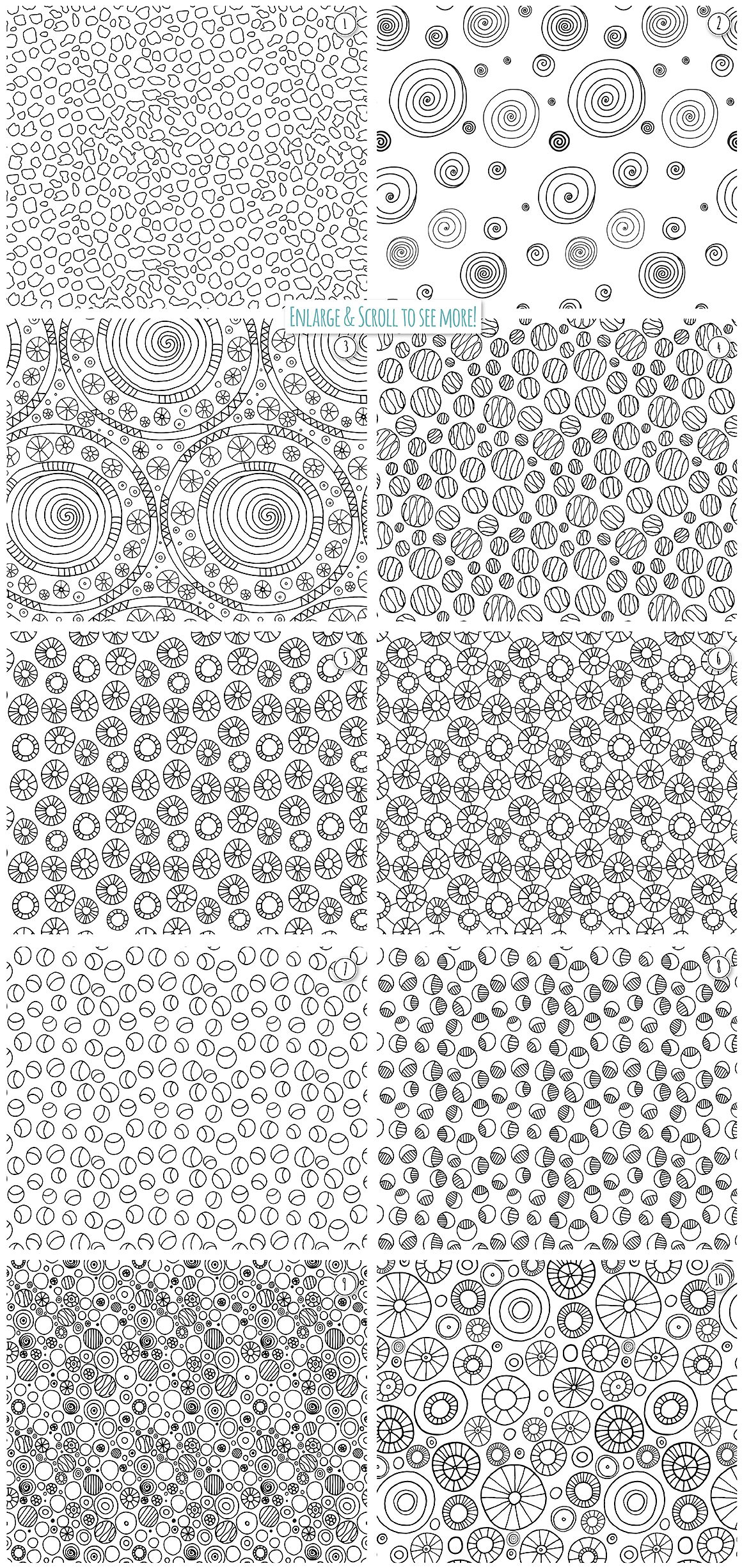 手绘图案无缝背景Circle Repeat Patterns