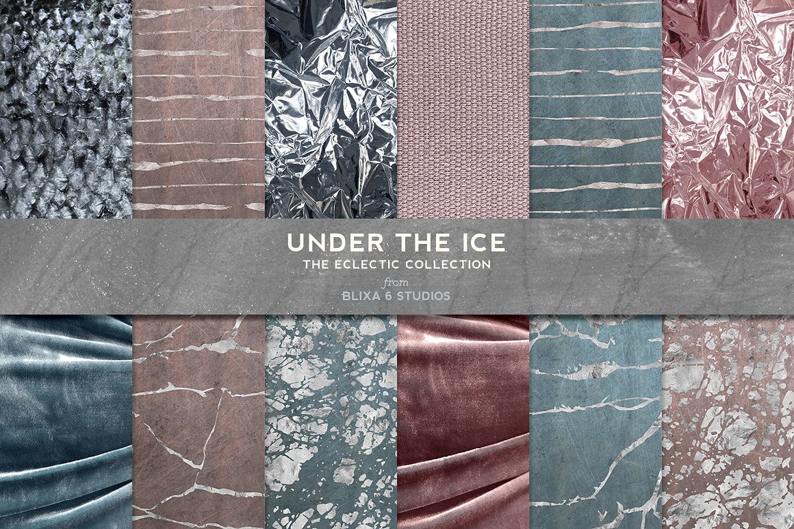 有机图形纹理背景Under The Ice: Marbled