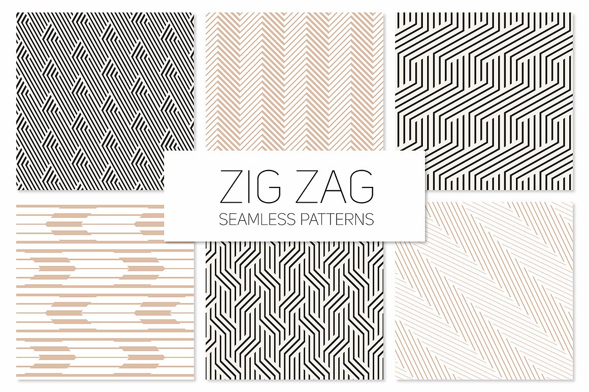 线条图案无缝背景Zig Zag Seamless Patte