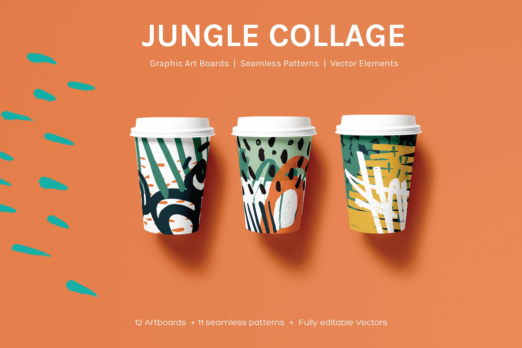 抽象艺术图形背景Jungle Collage | Artbo