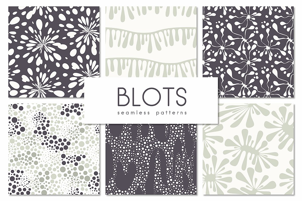 抽象艺术背景Blots. Seamless Patterns