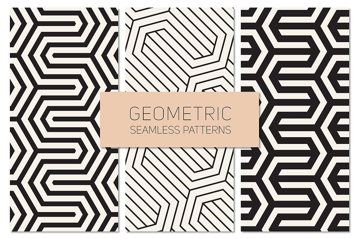 线条几何图案无缝背景Geometric Seamless P