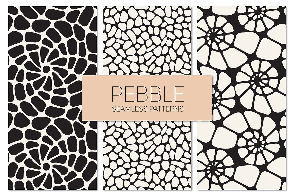 抽象艺术几何图案无缝背景Pebble. Seamless P