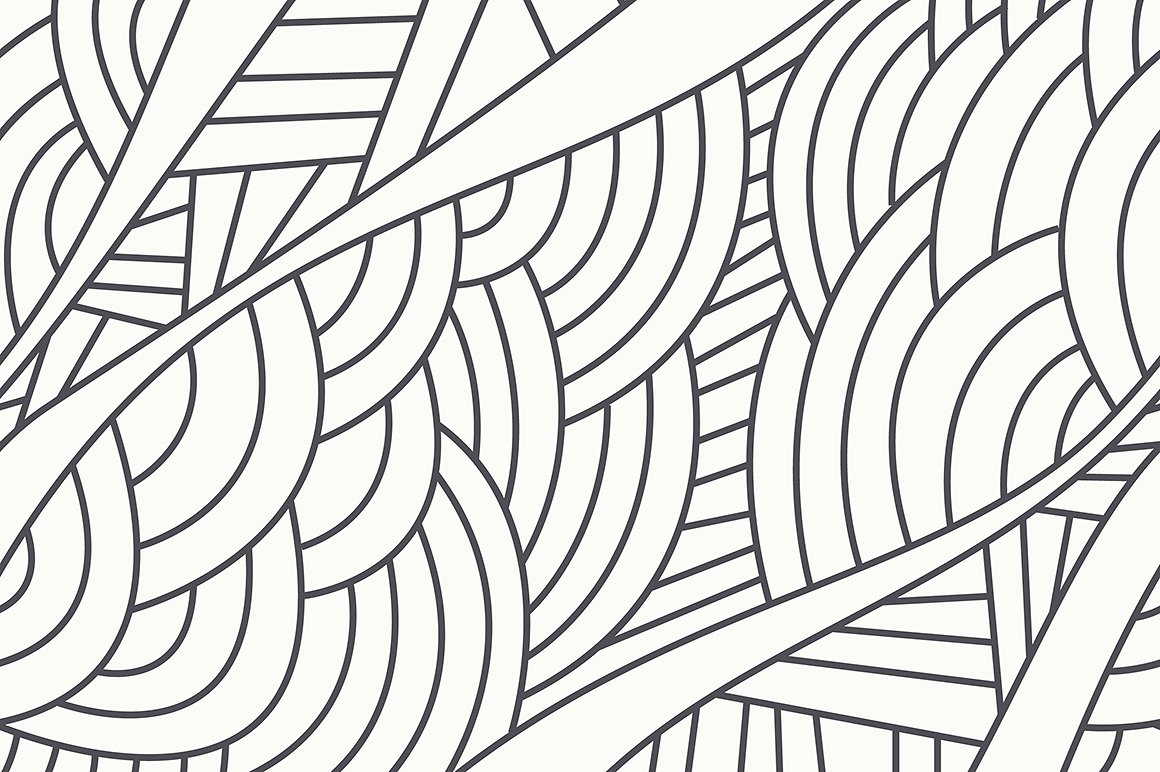 抽象艺术线条纹理无缝背景Linear Doodles. Se