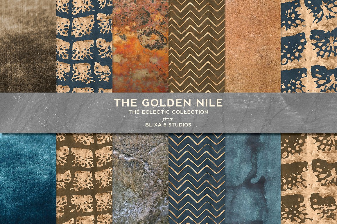 金箔图案无缝背景The Golden Nile Patter