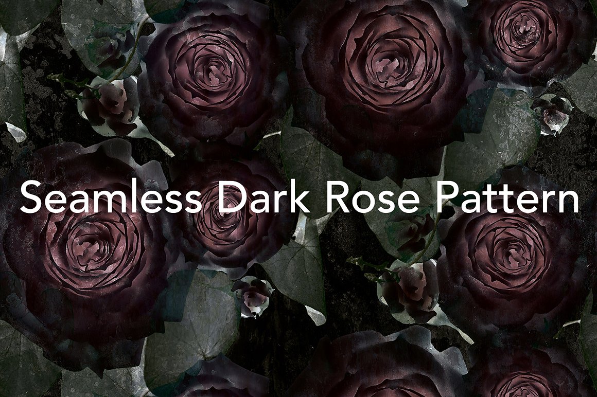 黑玫瑰图案Dark Rose Tileable Patter