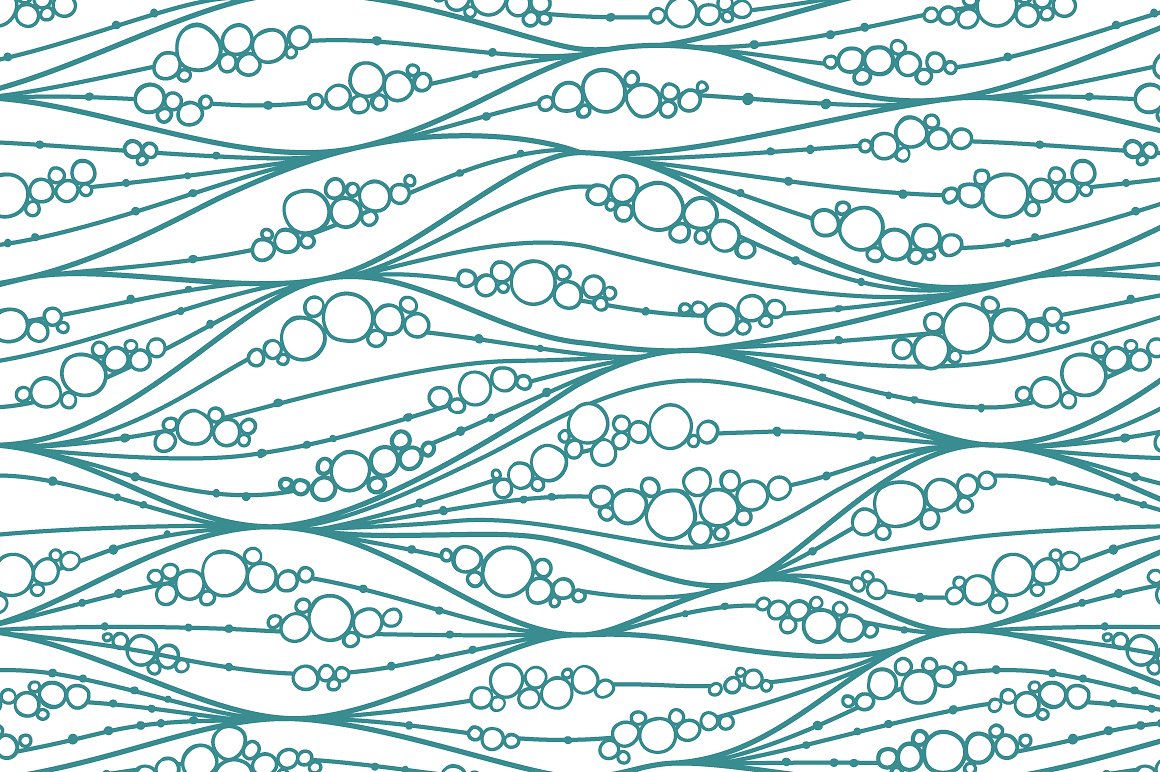 海洋主题波浪图案无缝背景Waves pattern. Set