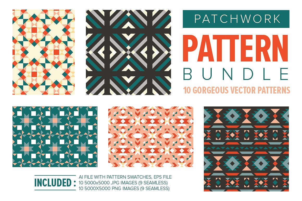 几何图案无缝背景PATCHWORK Pattern Bund