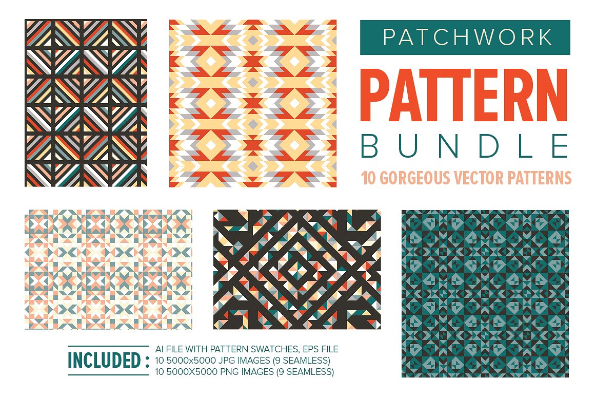 几何图案无缝背景PATCHWORK Pattern Bund