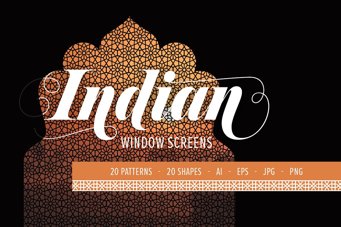 抽象几何图形无缝背景Indian Window Screen