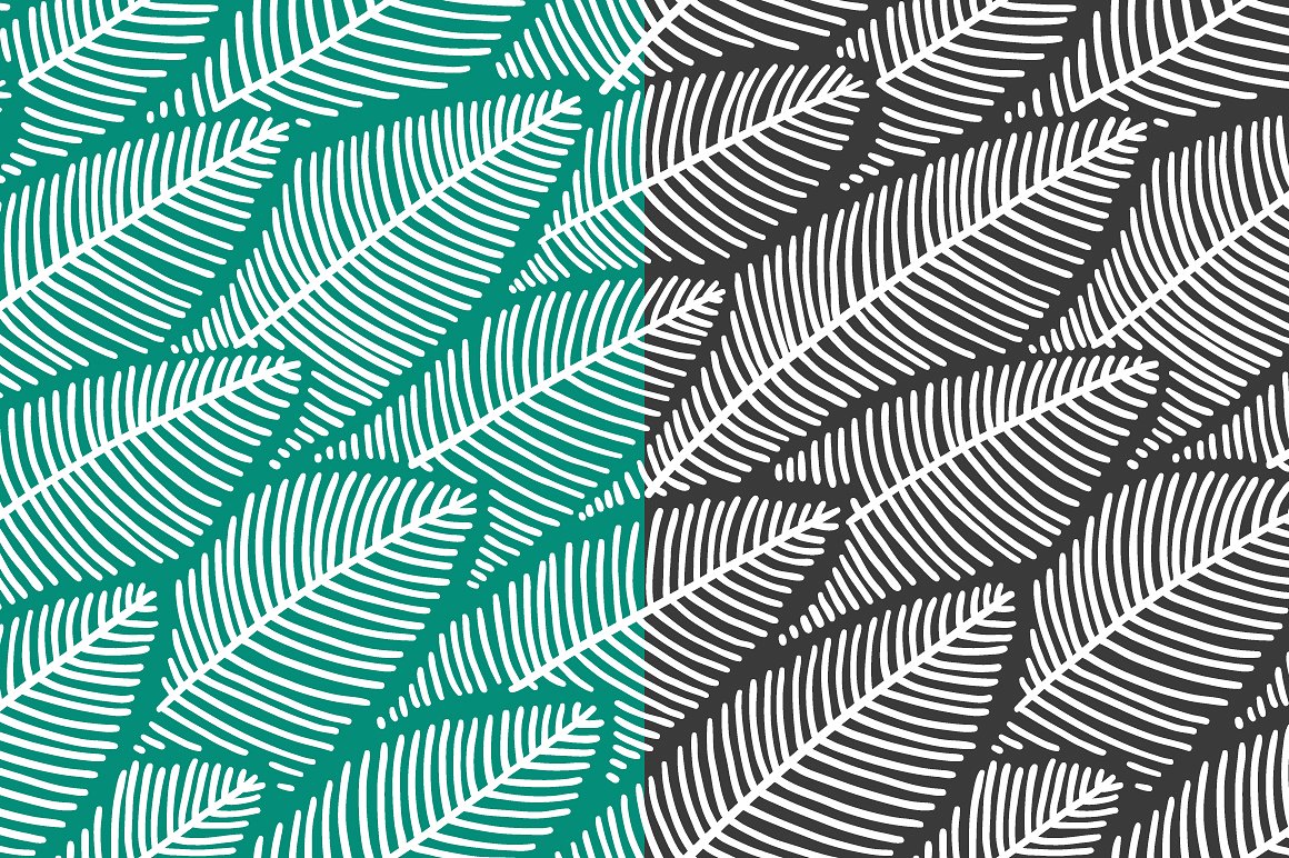 线条树叶图案无缝背景Leaves pattern #1317