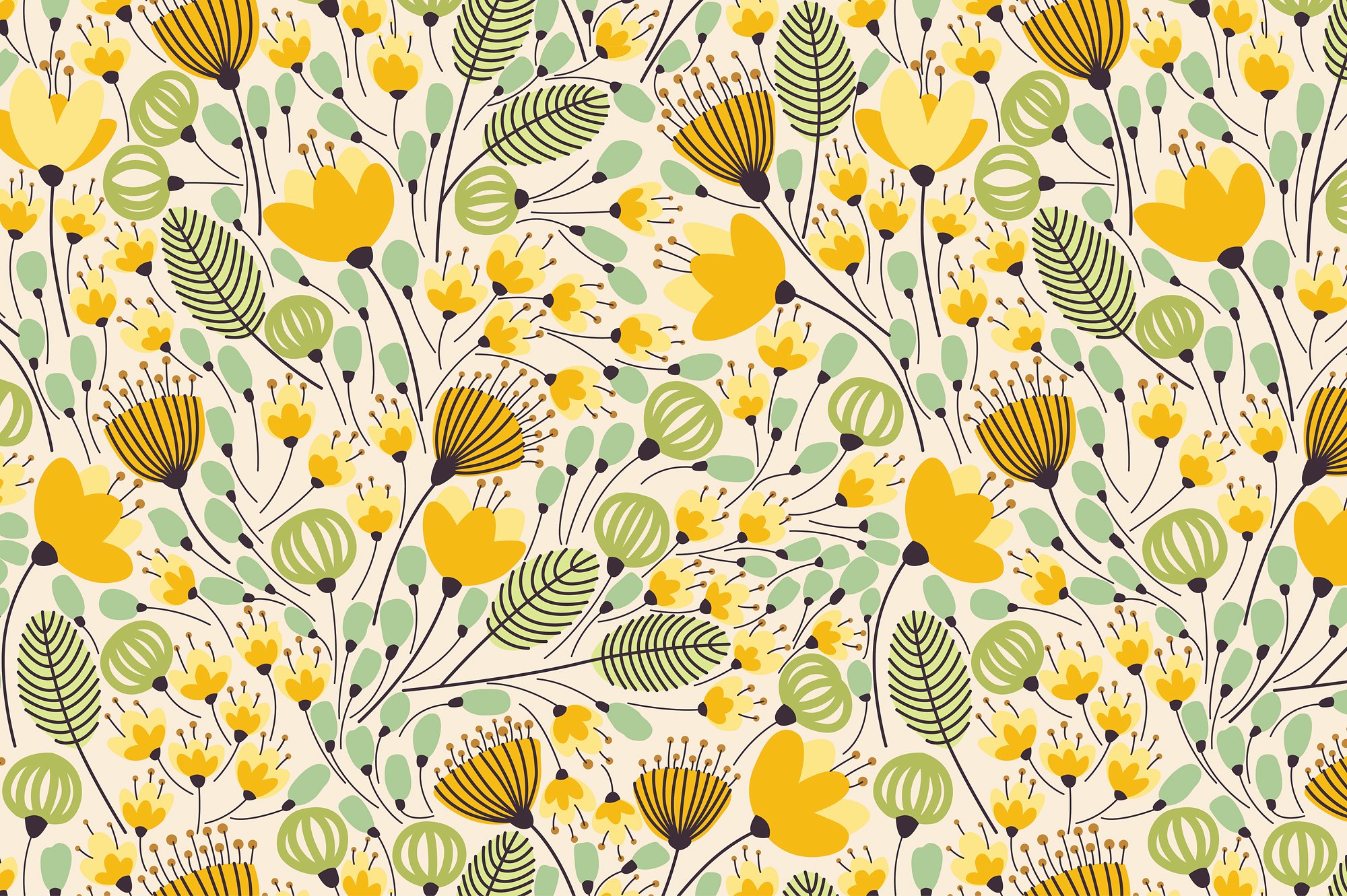 花卉图案无缝图案Floral Pattern #58034
