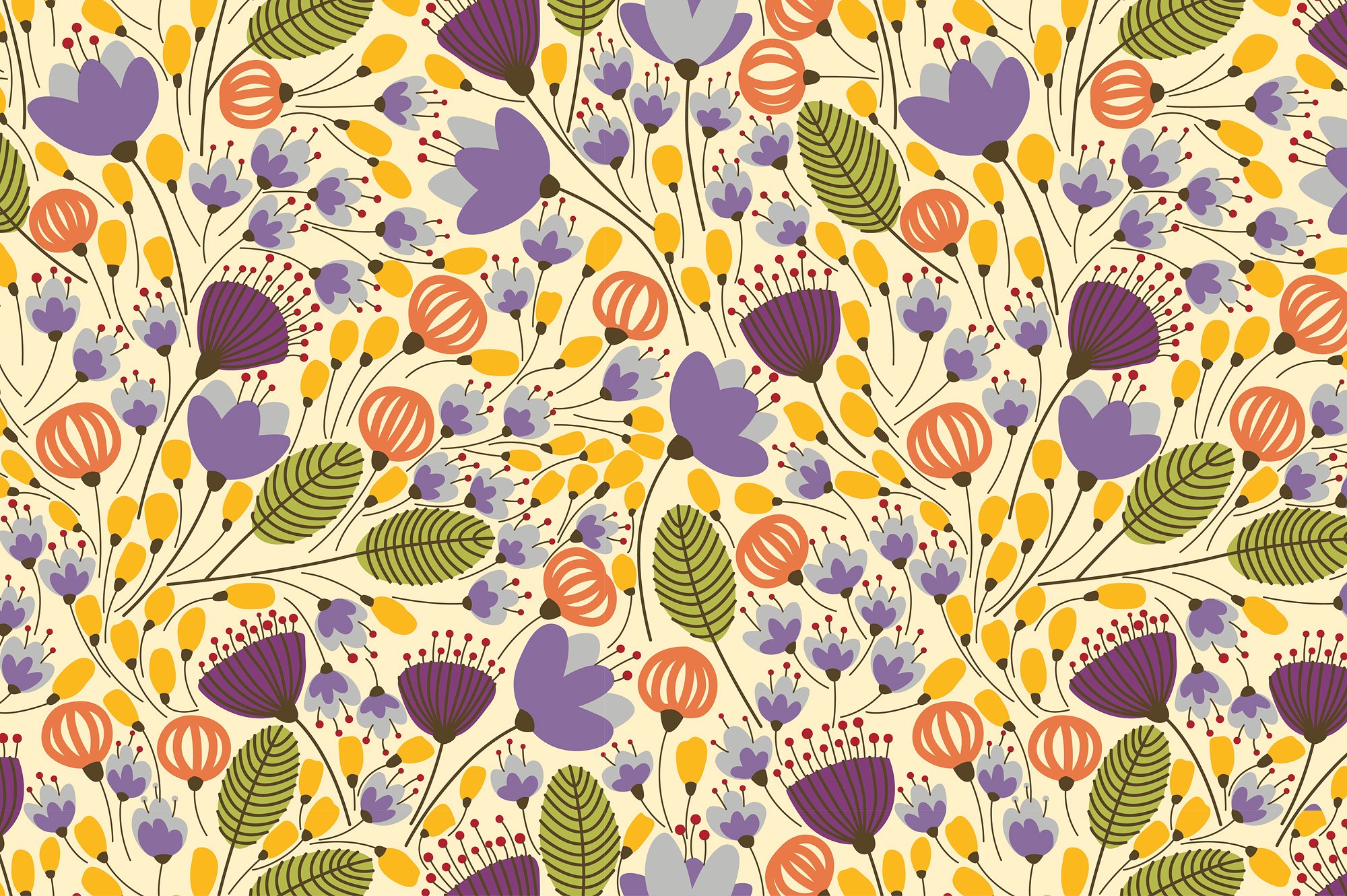 花卉图案无缝图案Floral Pattern #58034