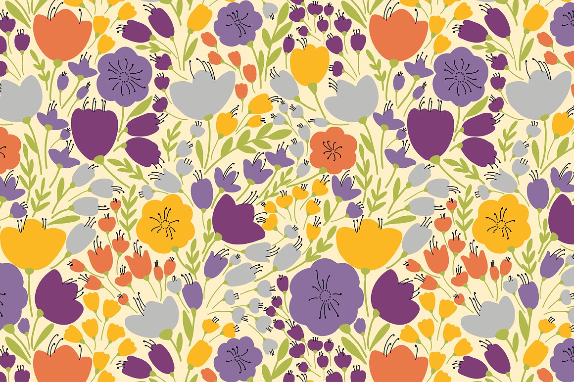 夏季花卉图案无缝图案Floral Pattern #6086