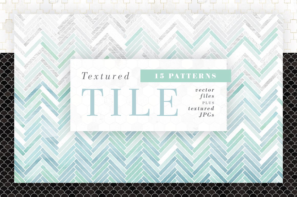 装饰图案无缝背景Textured Tile Patterns