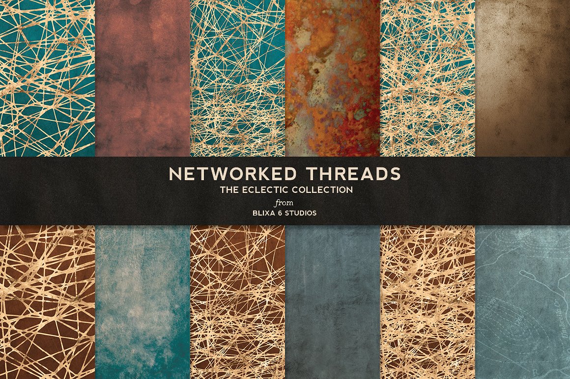 金箔图案无缝背景Networked Threads: Gol