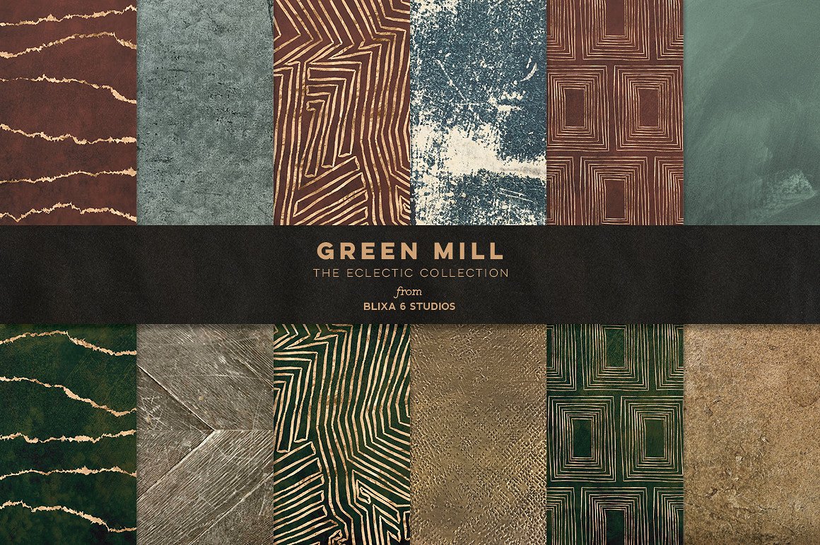 复古纹理背景Green Mill Golden Jazz G