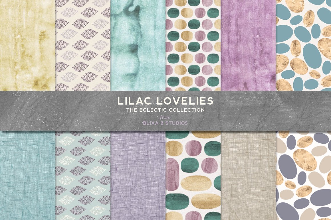 有机天然图案纹理无缝背景Lilac Lovlies Wate