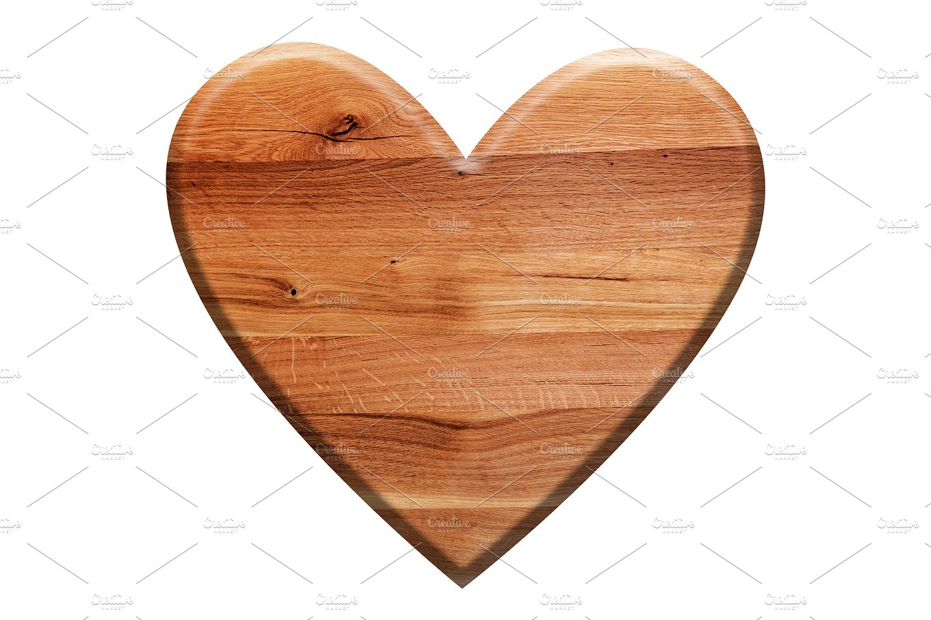 木头爱心标志设计元素Wooden heart shape.