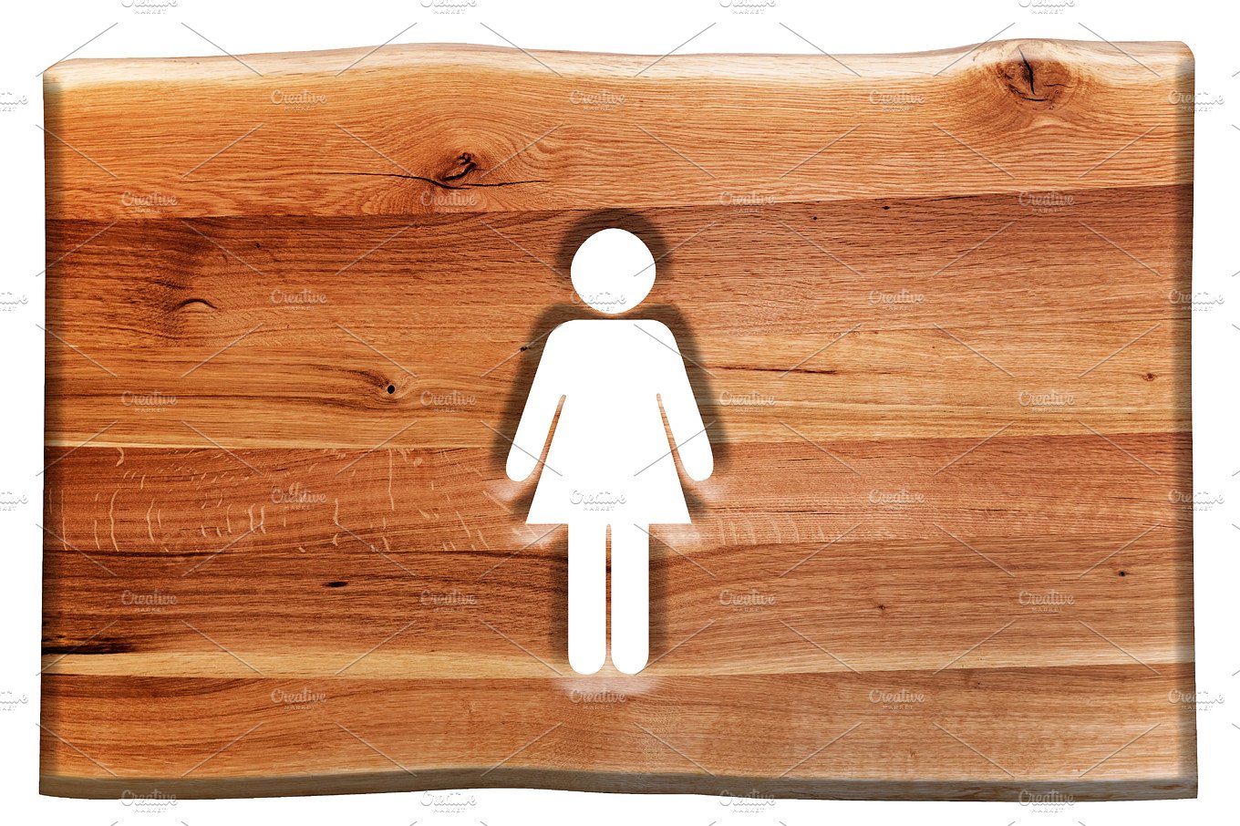 木头女生标志设计元素Woman symbol in wood