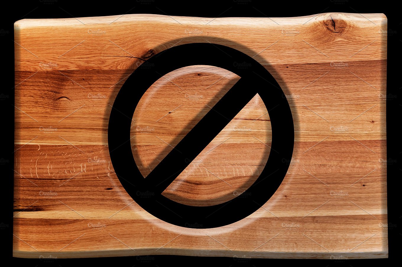 木头禁止标志设计素材Prohibition, ban or