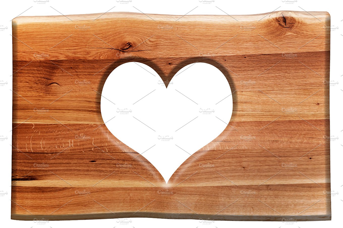 木头爱心标志设计元素Heart shape in woode