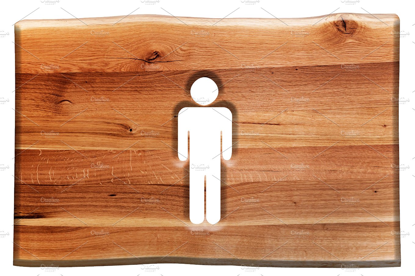 木头人标志设计元素Man symbol in wooden
