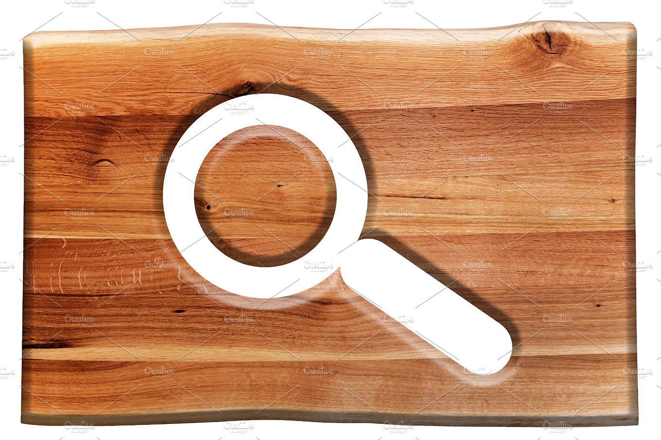 木头放大镜标志设计元素Magnifying glass sy