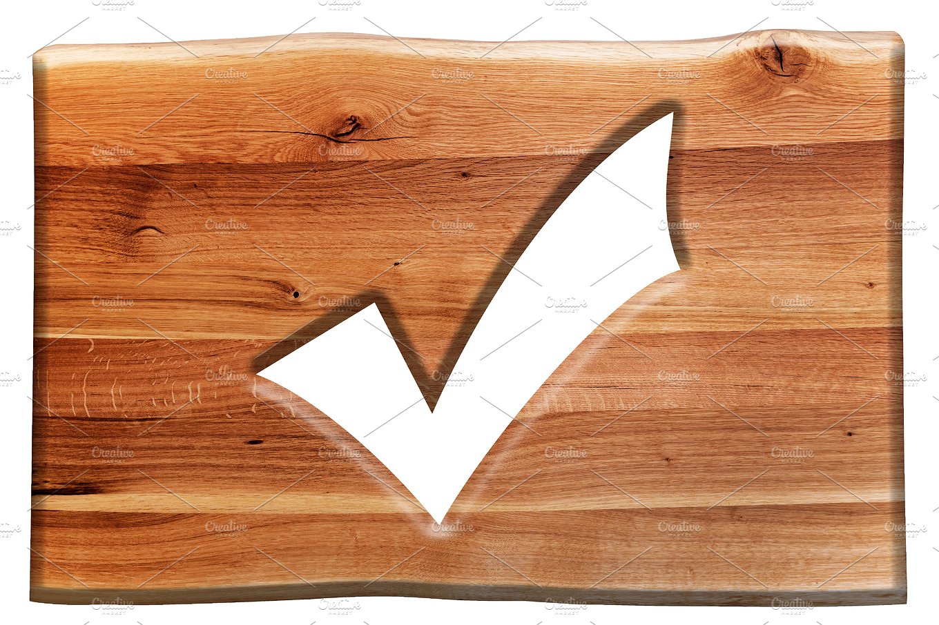 木头验收标志设计元素Checking mark symbol