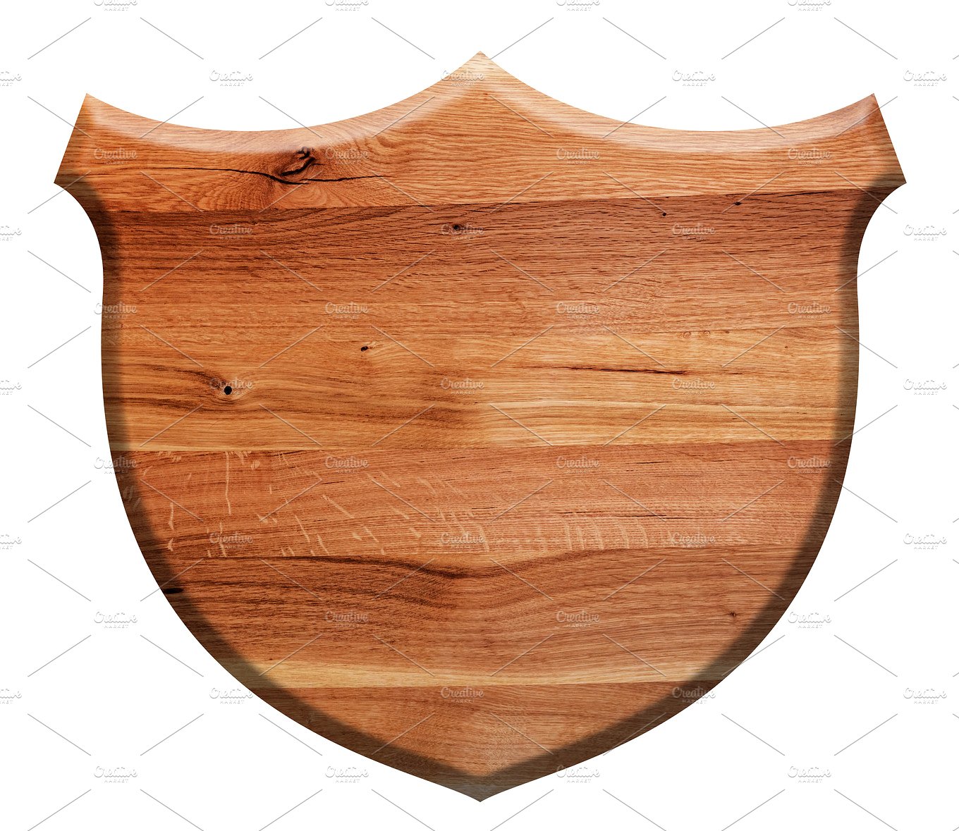 木头盾牌标志设计元素Wooden shield isolat