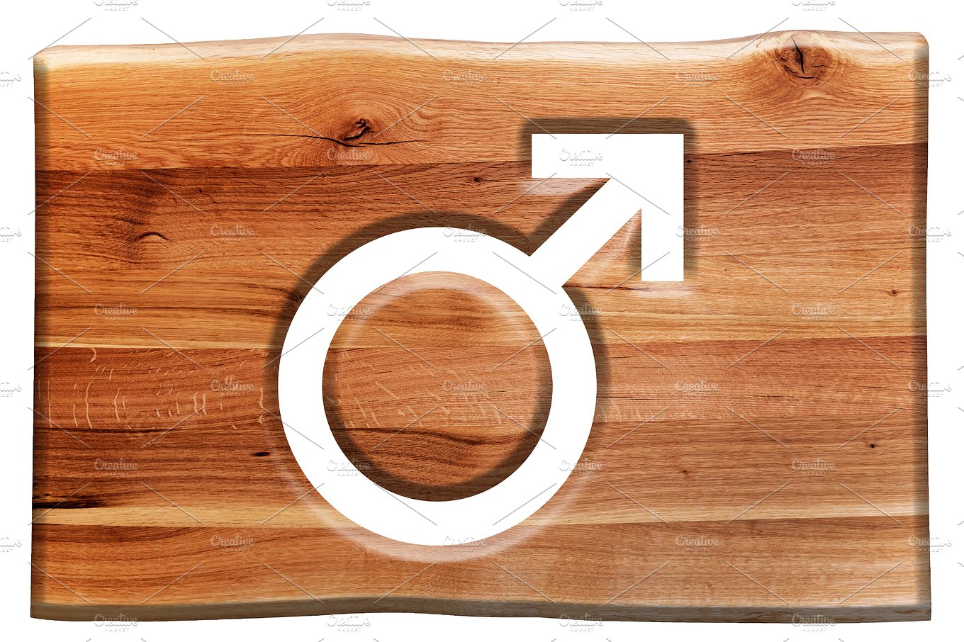 木头男性标志设计元素Male symbol cut in w