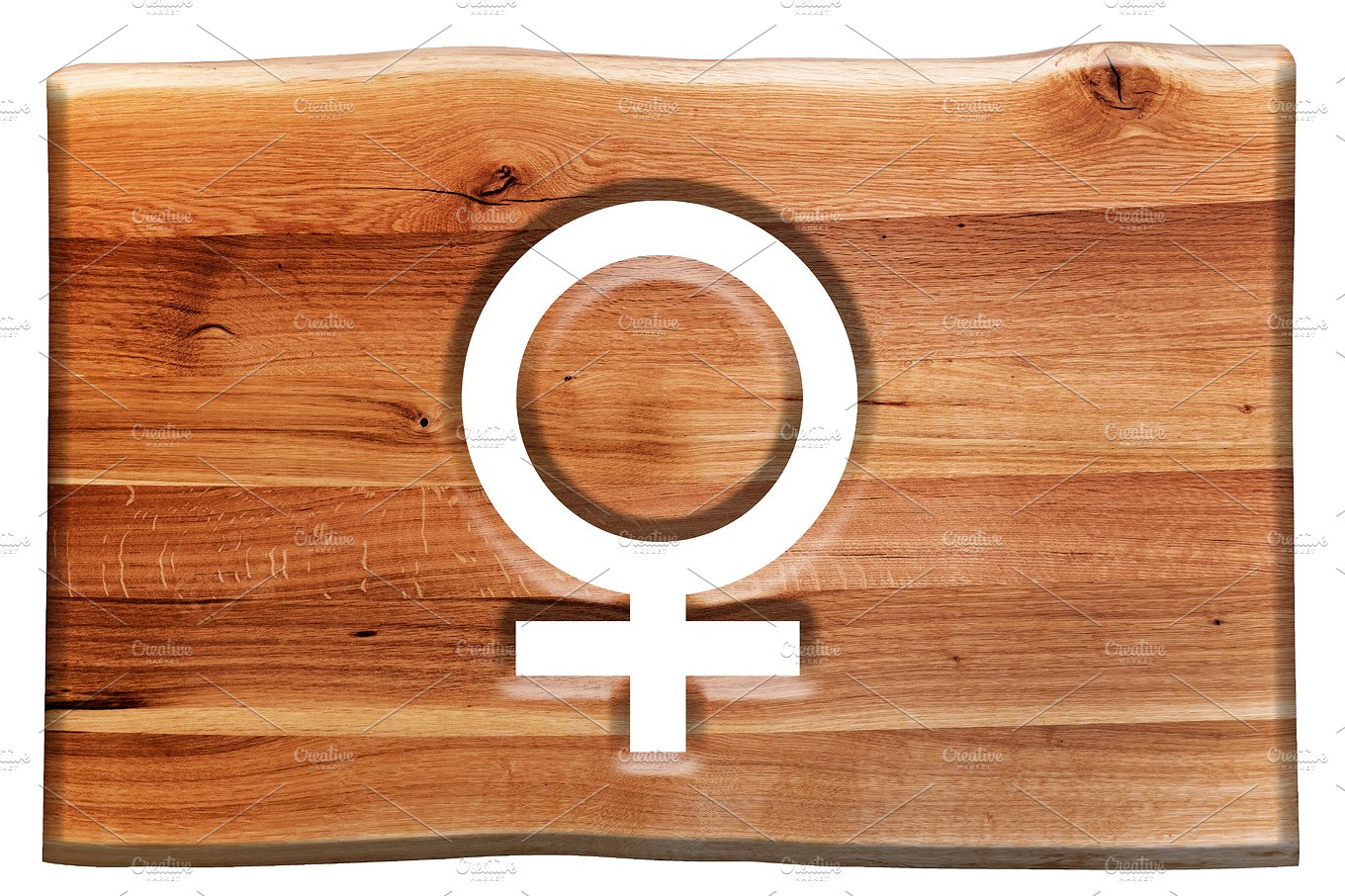 木头女性标志设计元素Female symbol cut in