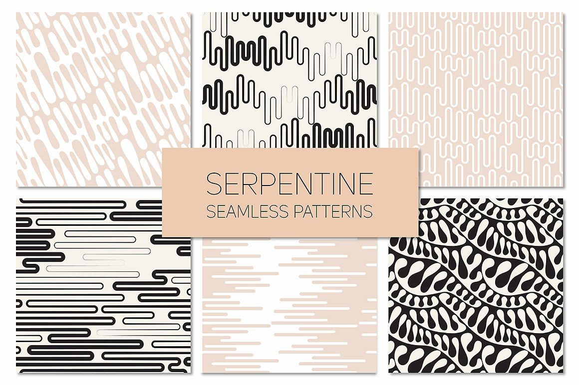 创意抽象图案无缝背景Serpentine Seamless