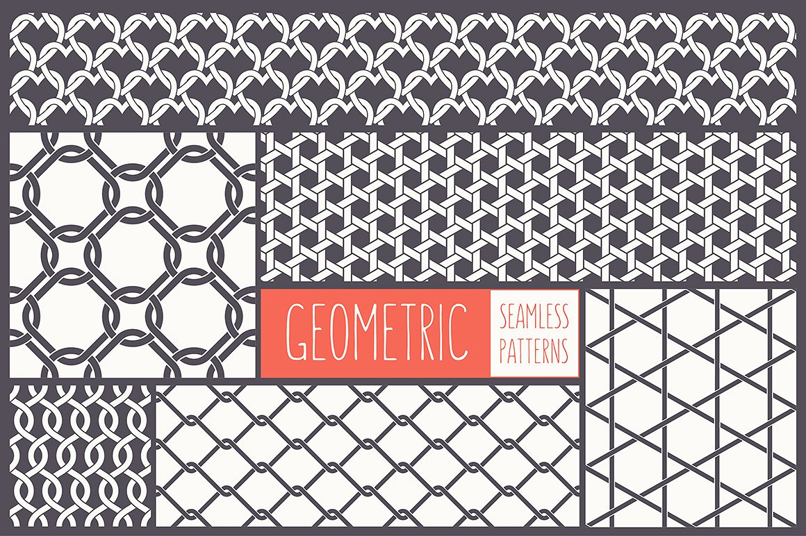 创意抽象线条图案无缝背景Geometric Seamless