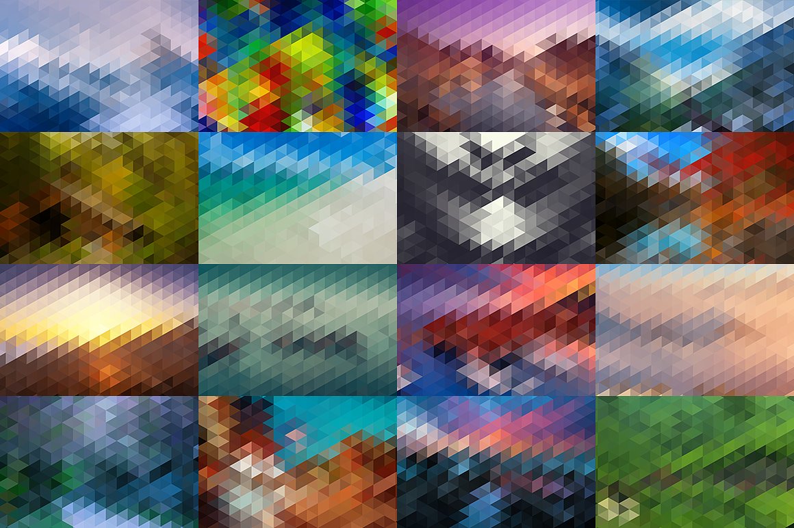 晶体背景无缝背景4K Mosaic Backgrounds