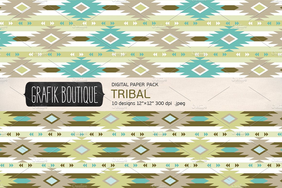 彩色几何毛刺图案无缝背景Tribal pattern oli