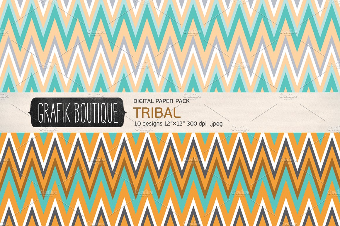 彩色几何毛刺图案无缝背景Tribal pattern dig